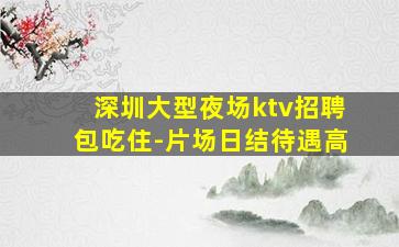 深圳大型夜场ktv招聘包吃住-片场日结待遇高